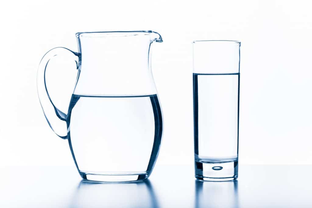 pitcher of water and glass of water