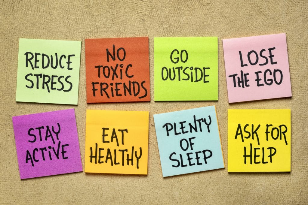 health tips on post-it-notes