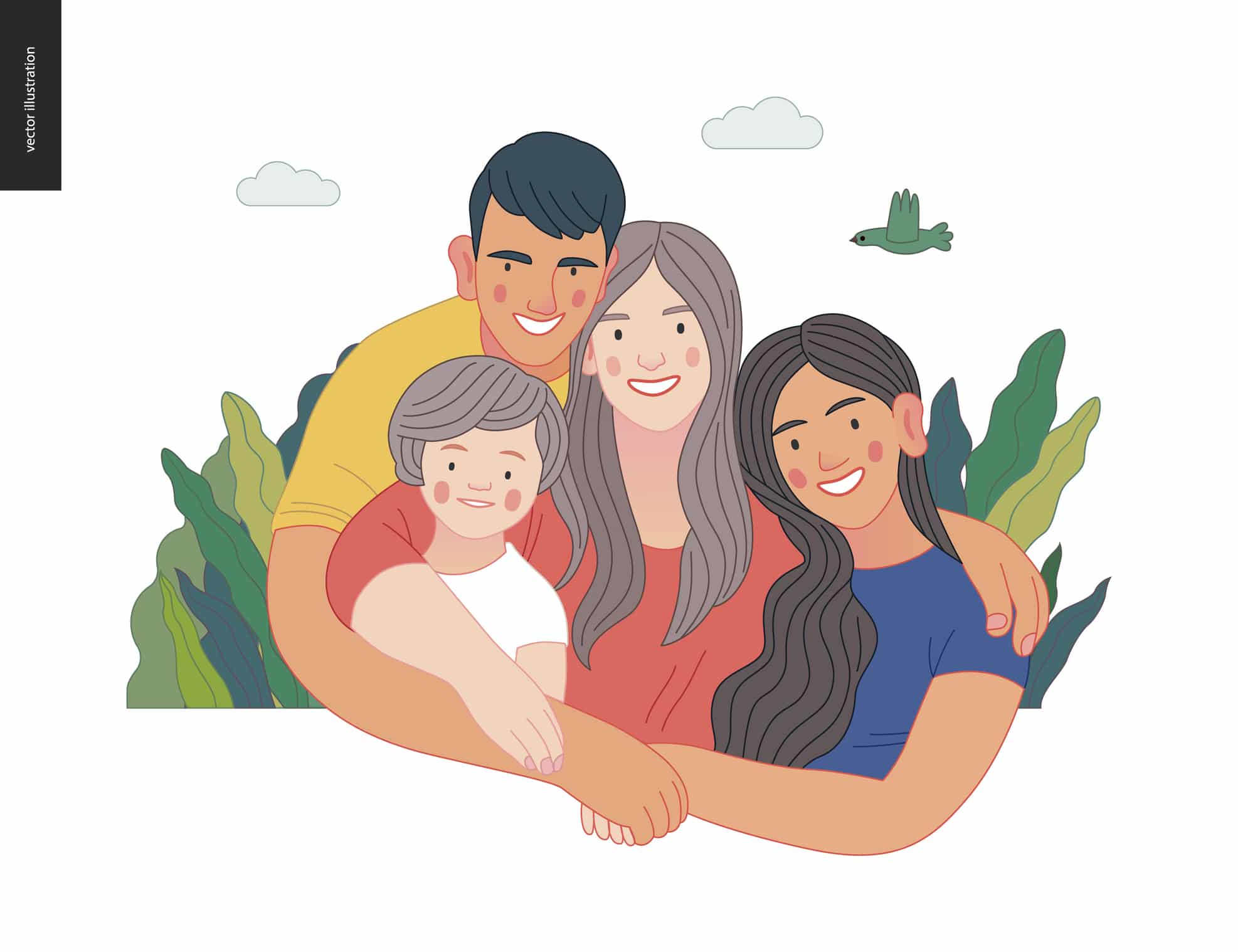 Graphic of happy family