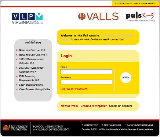 VALLS Landing Page