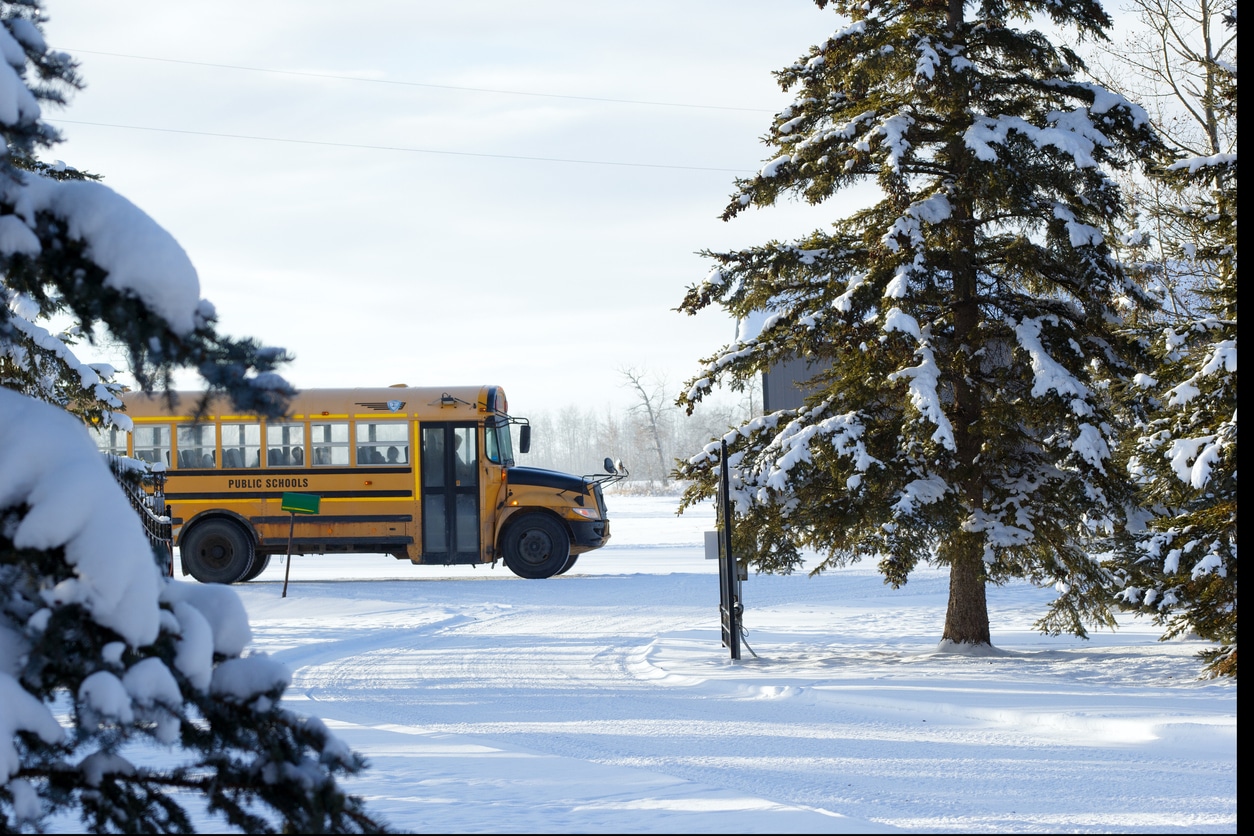 Bus in snow