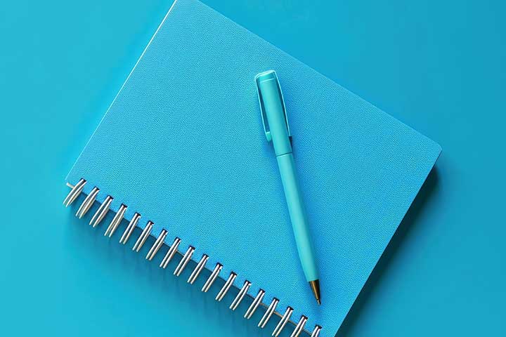 blue spiral notebook