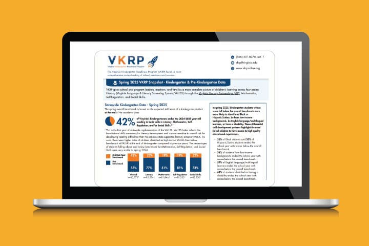 A sample VKRP snapshot on a laptop